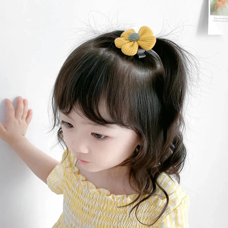 7/14Pcs Set Children Cute Fabric Flower Hair Clip Hair Accessories Sweet Girl Hairpins Baby Headdress Barrettes Kids Headwear