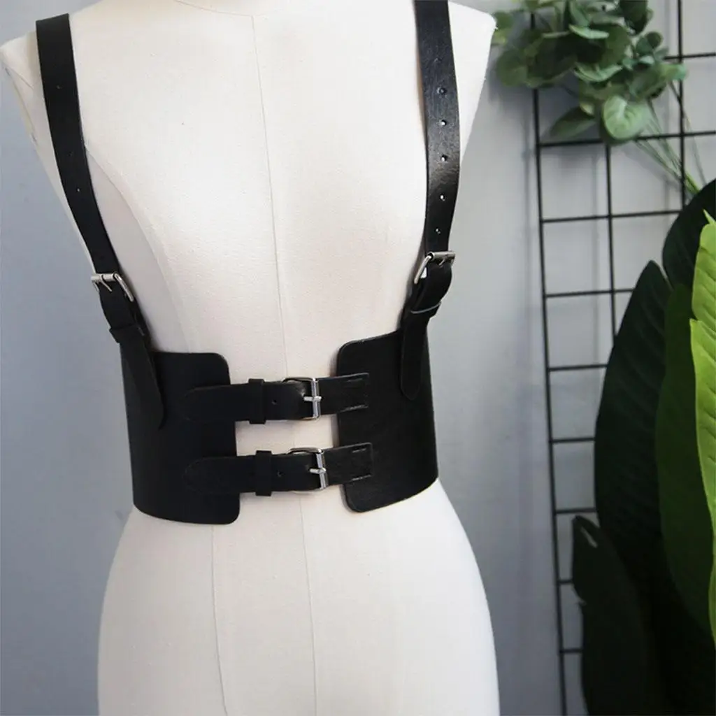 

Women Waist Belt Straps Girls PU Leather Wide Underbust Corset