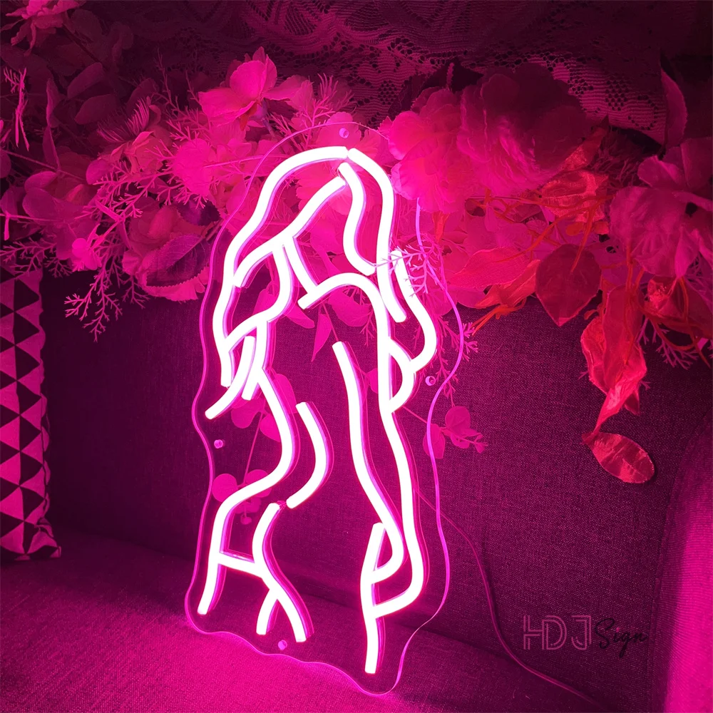 Custom Neon Sign Sexy Lady Neon LED Sign Bedroom Room Decor Wall Hanging Neon Light Sign Art Bar Party Hotel Decor Neon Lamps