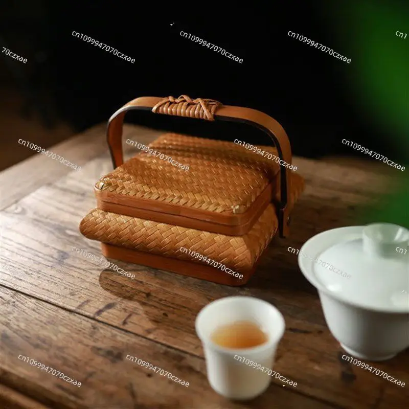 Chinese Handmade Bamboo Basket Carrying Box