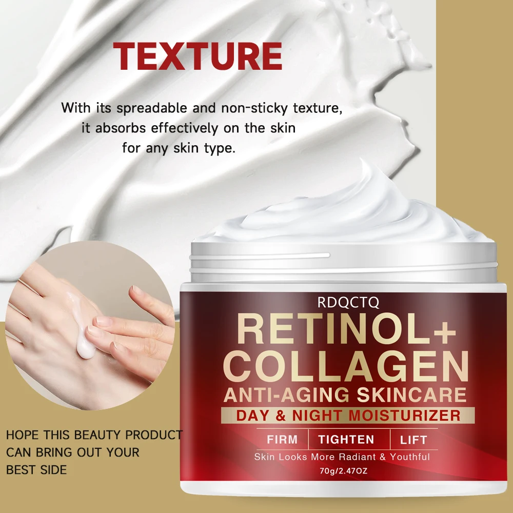 Retinol Collagen Anti-Aging Day Night Serum - Firming Lifting Facial Essence for Youthful Radiance Skin Care Formula with Hydrat view 3