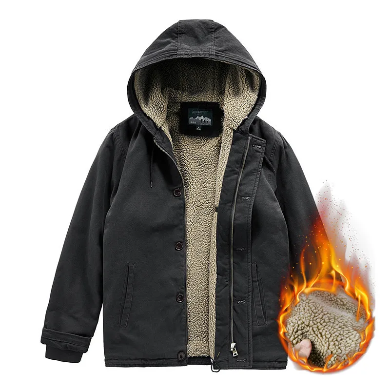 

Men Winter Jacket Thick Warm Fleece Hooded Military Jacket Cotton Coat Snow Weather Male Windbreaker Jackets Loose