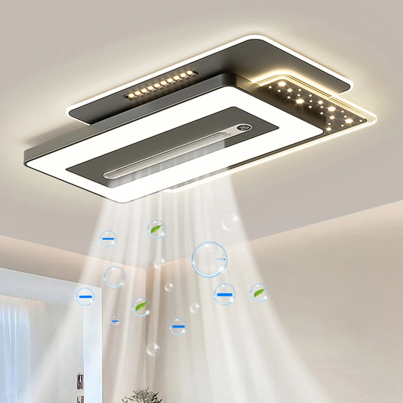 Modern minimalist bladeless fan light for living room LED Ceiling Light with Remote Control Electric Fan with Light  Bedroom