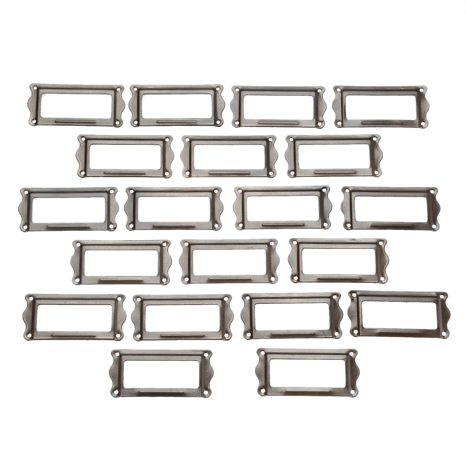 20Pcs Antique Brass Metal Label Pull Frame Handle File Name Card Holder Furniture Hardware For Furniture Cabinet Drawer 64*31mm