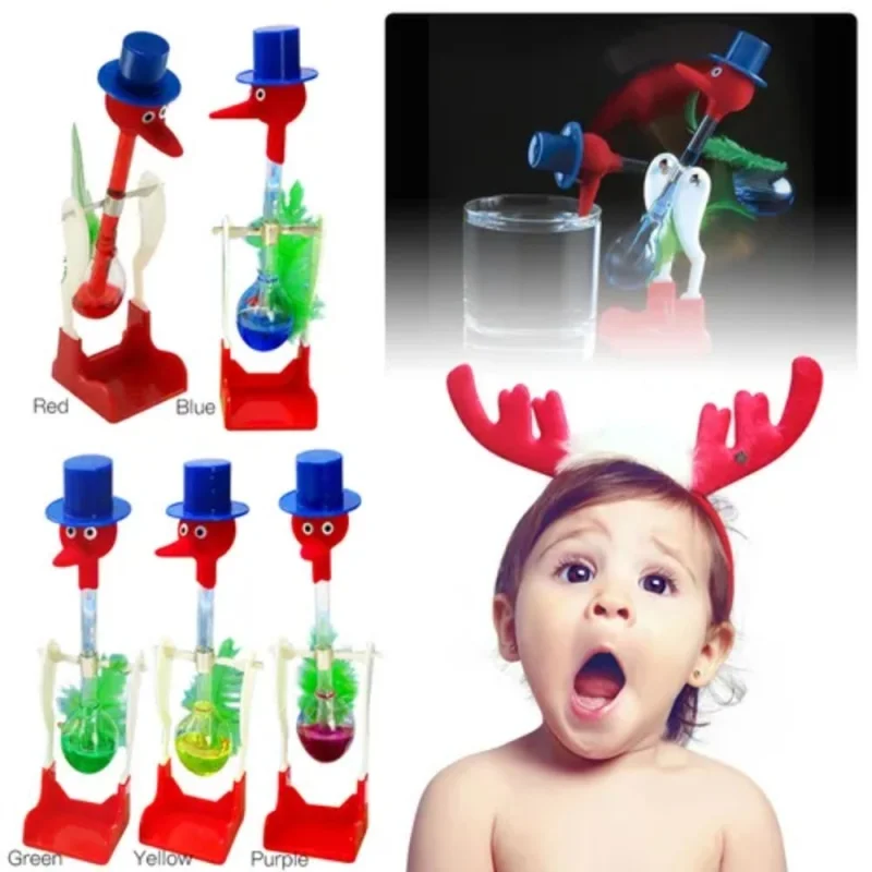 

Creative Balance Transparent Drinking Bird Toy With Fluid Non-Stop Bobbing Magic Prank Toy Perpetual Motion Glass Lucky Bird Duc