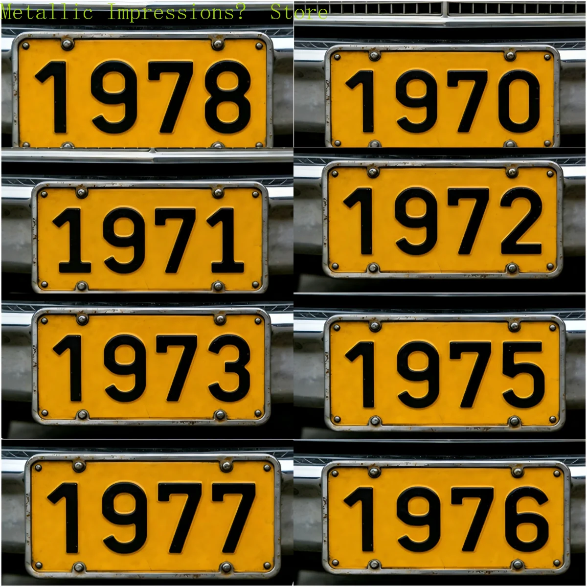 2D Flat Vintage 1960-1979 Aluminum License Plate Rustic Metal Wall Art Decor 6x12 Inch Printed Decorative Plaque Waterproof Dura