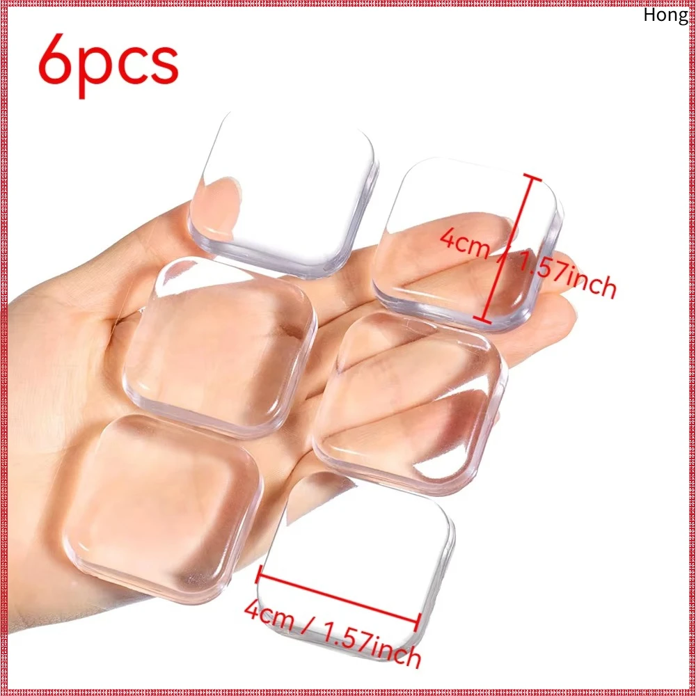 6pcs Clear Bumper Pads Self Adhesive Furniture Door Stopper Wall Protector Noise Dampening Buffer Cushion for Cabinet Drawer
