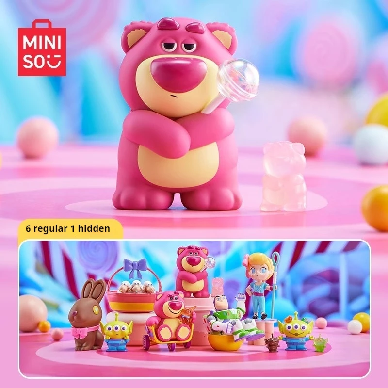 Kawaii Disney Lotso pudełko z niespodzianką Miniso Toy Story pudełko z niespodzianką tajemnicze pudełko ręcznie robione kolekcje zabawek i ozdoby prezenty dla dziewczynek