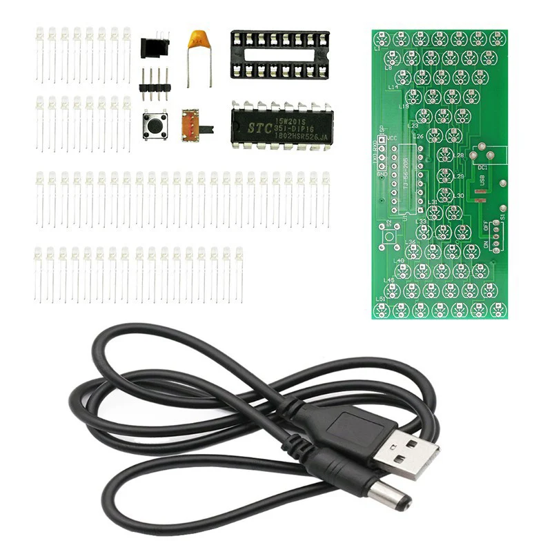 5V Electronic Hourglass DIY Kit Funny Electric Production Kits Precise With LED Lamps single chip Layer PCB Board 84*40mm