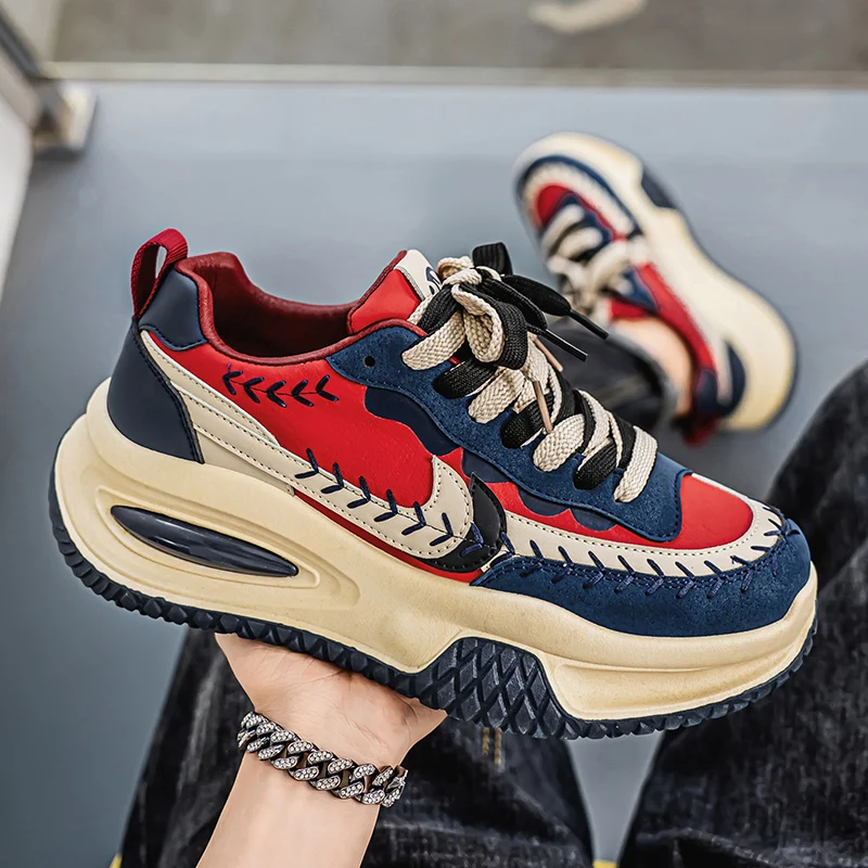 

Четыре сезона, новая модная и модная повседневная спортивная мужская обувь на толстой подошве, увеличивающая рост, универсальное качество