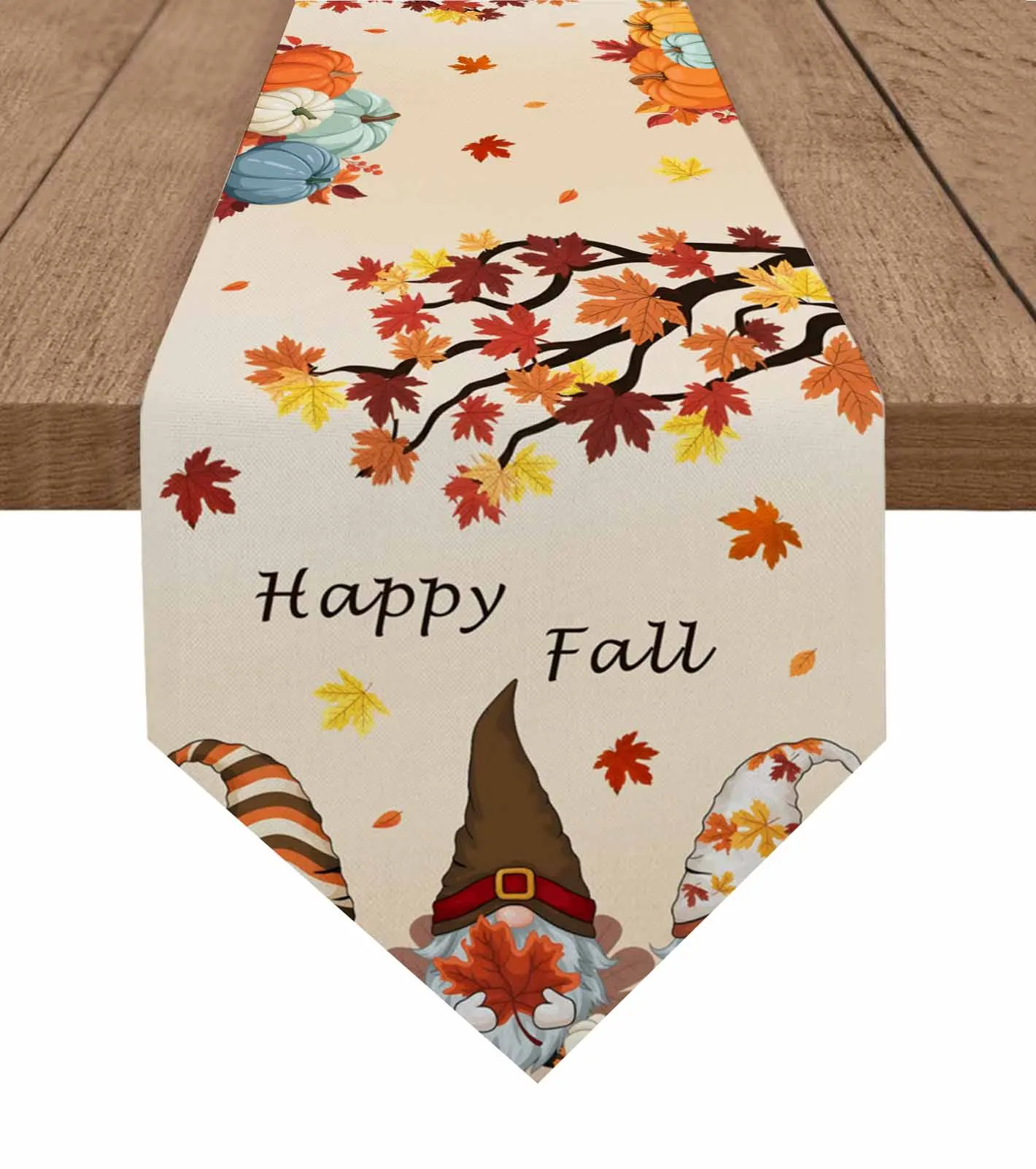 

Thanksgiving Gnome Autumn Table Runner Cotton Linen Wedding Table Decor Tablecloth Kitchen Decor Table Cover