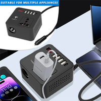 12V to AC 220V Converter Outlets Car Inverter 4 USB Ports 300W Power Adapter 1 AC Sockets DC For Tesla Model 3 Y S X Cybertruck