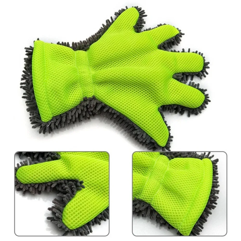 Premium 5-Finger Car Washing Gloves Soft Microfiber Car Washing Gloves Waterproof Anti-scratch Thick Cleaning Glove
