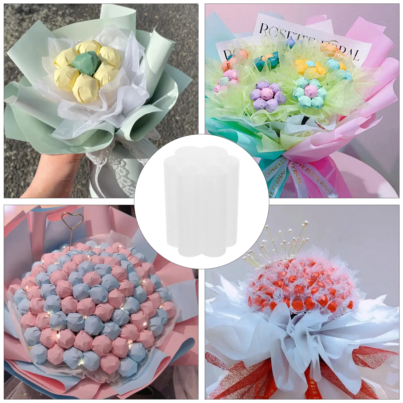 

30pcs Lollipop Bouquet Stand Base Multi-Hole Cake Pops Holder Desktop Display Rack For Party Decor Artificial Flower Arrangement
