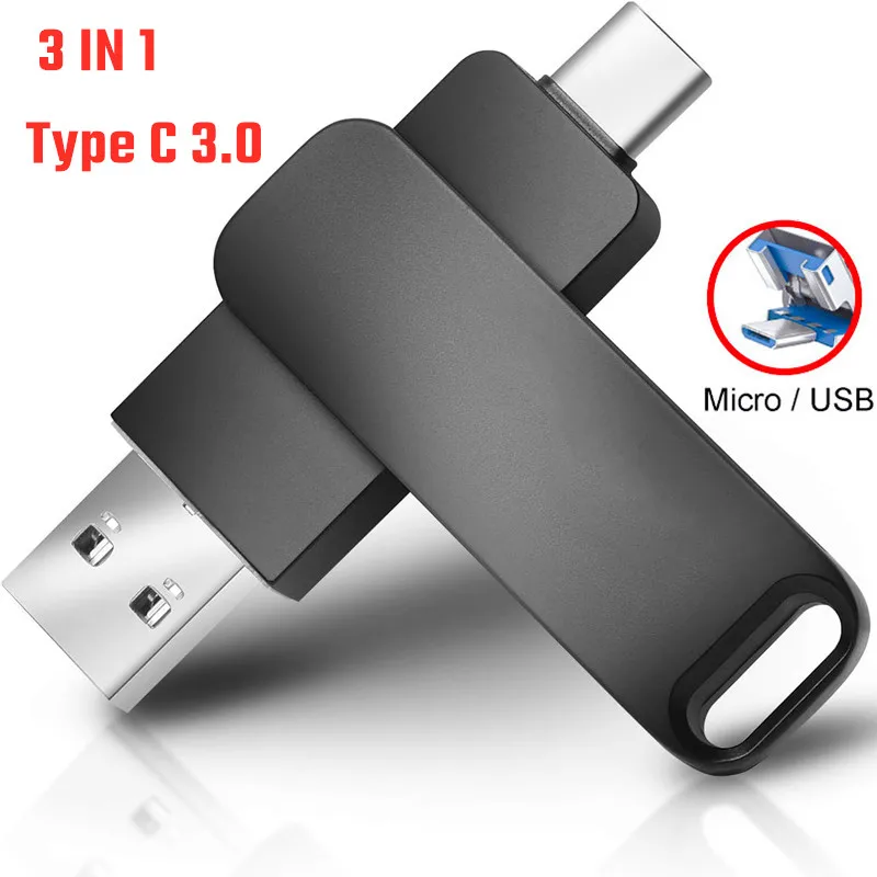 USB 3.0 Memory Stick For Type C 256GB Pendrive For OTG USB Flash Drive Android/PC Pen Drive 64GB 32GB 16GB 128GB 512GB