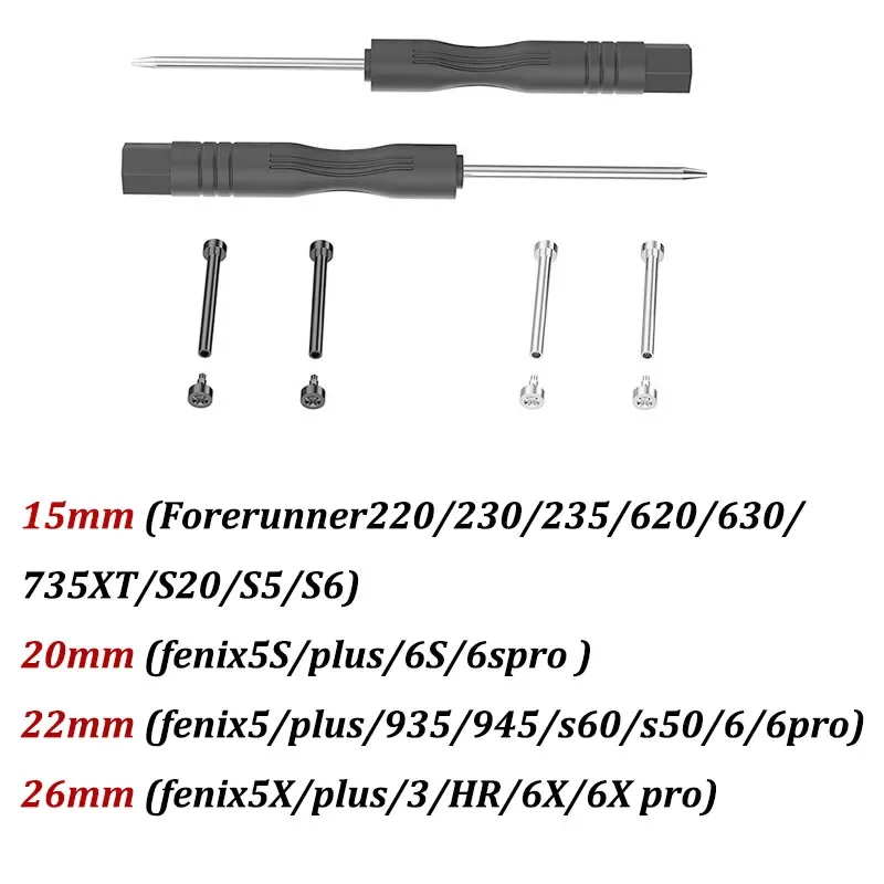 Watch Screws for Garmin Forerunner 235 935 945 Fenix 3 5 6X 6pro Watchband Spring Bars Pins Screw Connector Watch Removal Tools