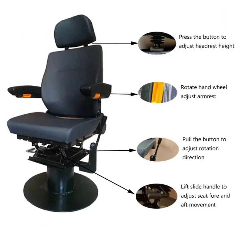 Heavy Duty Driver Swivel Seat Locomotive Train Railway Engineering Crane Vessel Operator Chair