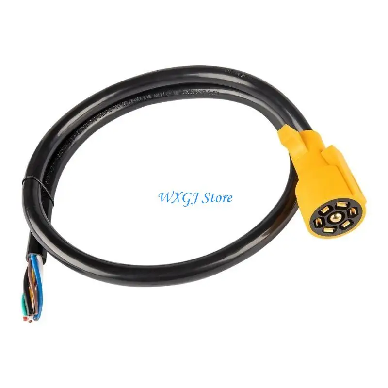 

37JE 48 Foot 7 Drill Vehicle Trailer Wiring Utilize End Section Pre Compiled 7 Way Trailer Cable with 10 14AWG Thick Bronze for