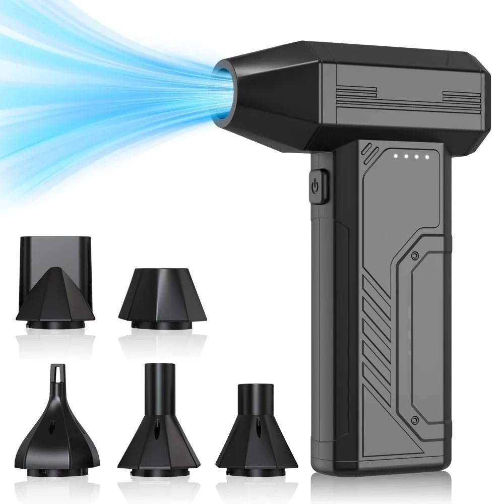 

Высокоскоростной портативный бесщеточный турбовентилятор 130000 об/мин с LED-подсветкой для чистки, мощный дизайн