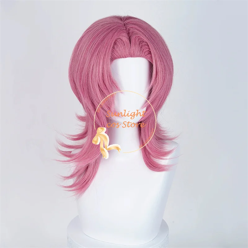 Saja Boys Romance Cosplay perruque rose 48 cm perruque Jinu bébé Abby Romance mystère Cos Anime perruque pour hommes résistant à la chaleur cheveux synthétiques