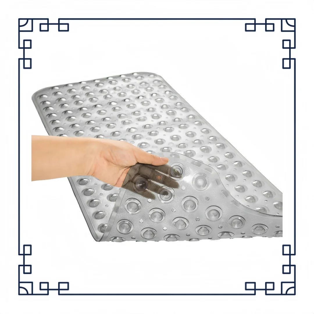 

Extra Long Non-Slip Bath Mat, 39x16 Inch Shower Tub Mat with Suction Cups Drain Holes, Machine Washable