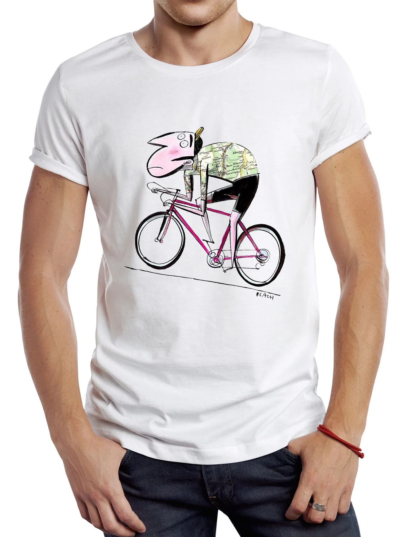 MTB spor bez bisiklet Up eski harita baskı Tops Hipster Tee TEEHUB Vintage bisiklet komik baskılı erkekler T shirt  vintage