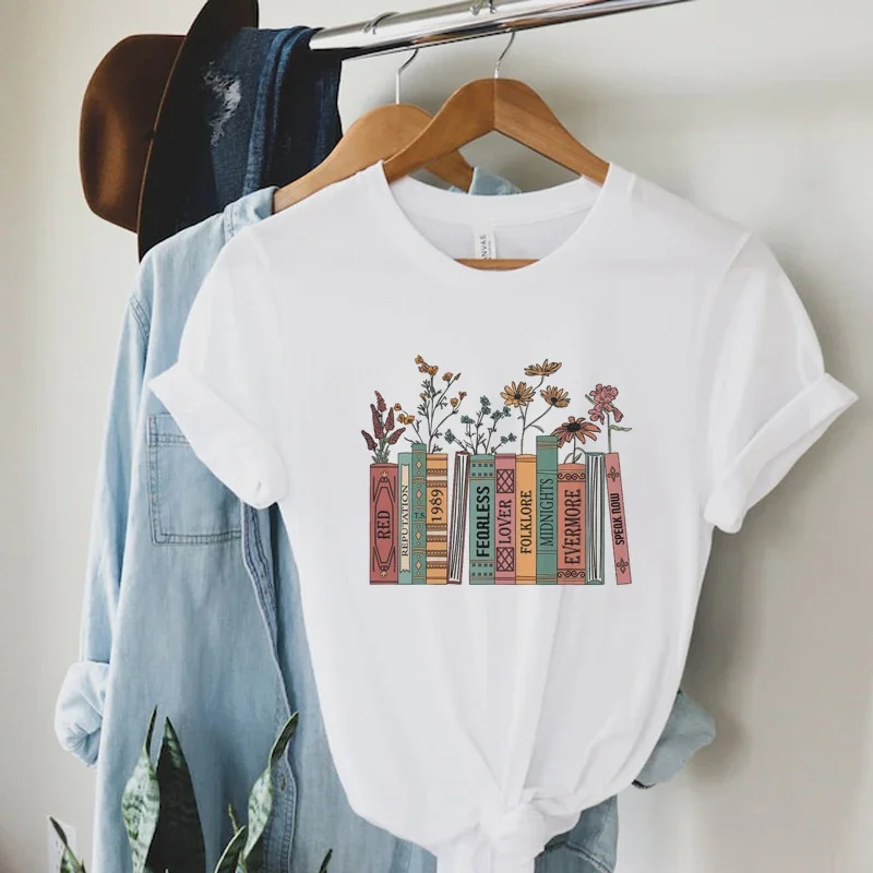 Boeken Vintage Dames T-Shirt Grappige Country Muziek T-Shirt Schattige Esthetische Muziekliefhebber T-Shirt Trendy Mode Tops