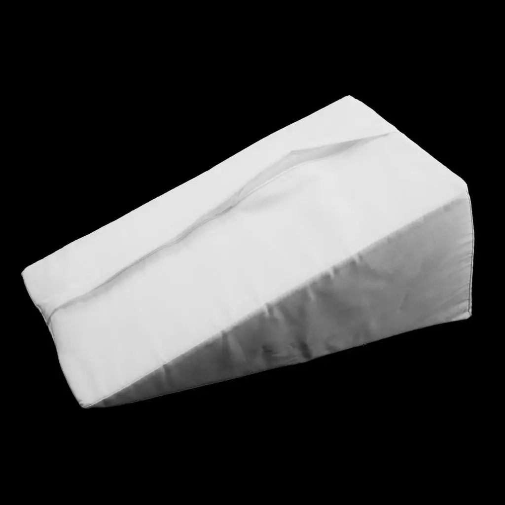 

Washable Cover Foam Wedge Pillow Foot Leg Back Support Elevation Cushion Relief Pad Blue White
