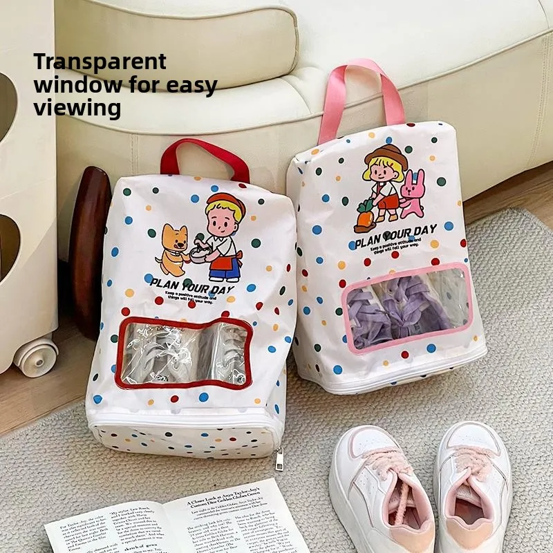 

Portable Large Capacity Cartoon Shoe Storage Bag Dustproof Handheld Shoe Cover Bag for Traveling And Business Trips