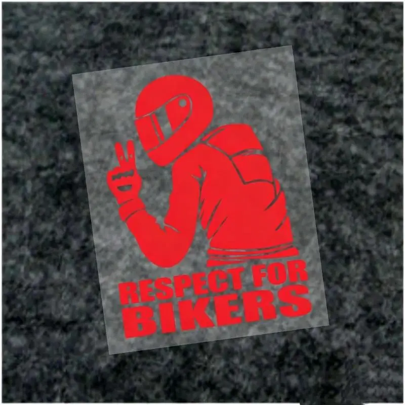New Respect For Bikers Waterproof Car Sticker Multi Color Choices Perfect For Motorcycle Helmet Laptop Decor