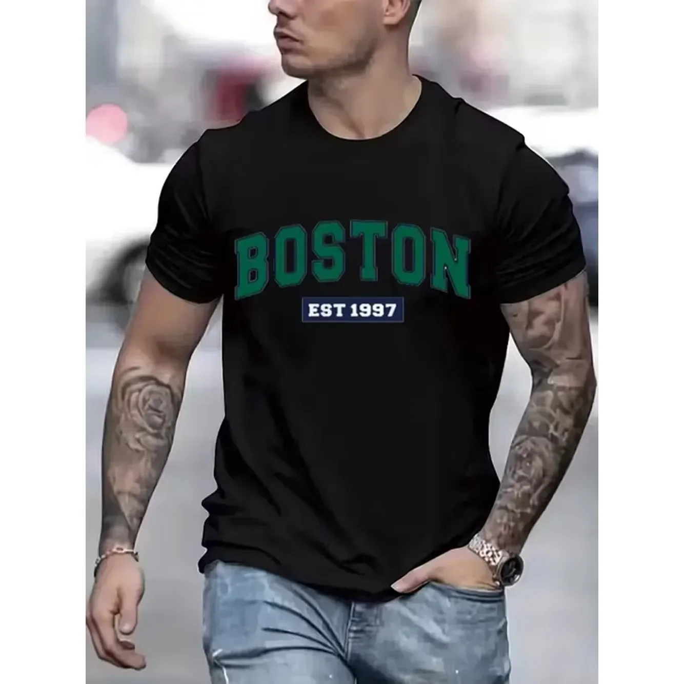 item picture boston 1997 graphic print t shirt for men casual short sleeve tee 1 pcs 100 heavy cotton comfortable crew neck soft adorable tees tops