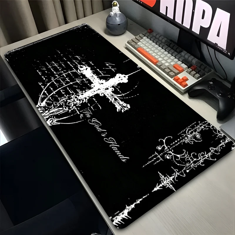E-sports Gaming Mouse Pad Gothic style Gamer Desk Mat PC Accessories Pad Large size Black and white