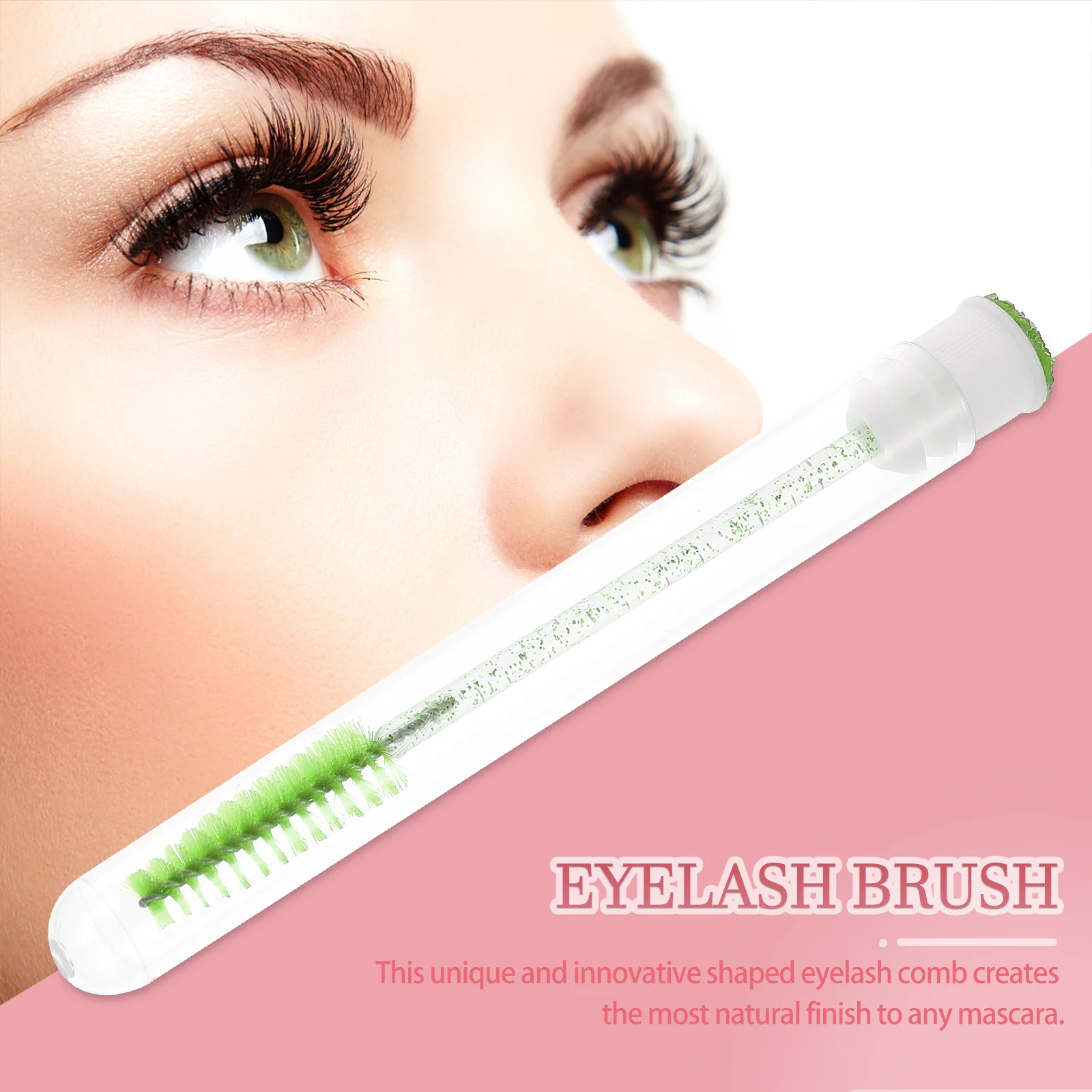 Peine para pestañas, polvo de alta calidad que se pega, mango de fácil sujeción, acabado Natural, cepillo para rímel de diseño ergonómico, 10 Uds.