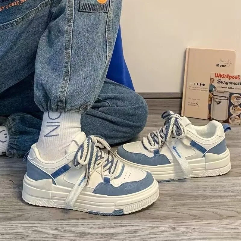 White Women Platform Sports Shoes Sneakers Kawaii Vintage Vulcanize Casual Korean Fashion Harajuku Tennis Female Flats