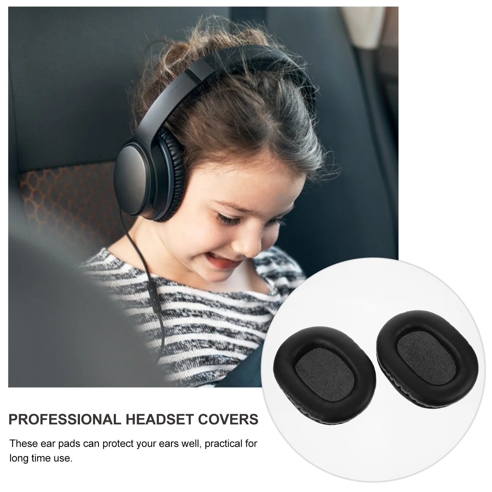 

2Pcs Earphone Replacement Pads Soft Comfortable Headphone Cushions Easy Install Protect Ears Suitable for Ath-Msr7 - Long