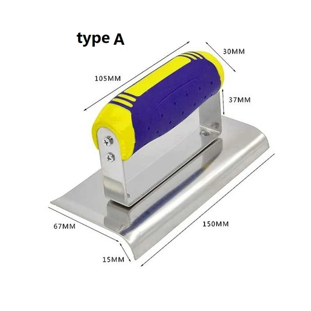 1pc Set di strumenti per scanalare bordi manuali in cemento per intonaco, finitura in cemento, cazzuola angolare in acciaio inossidabile, strumenti per intonacare l'angolo