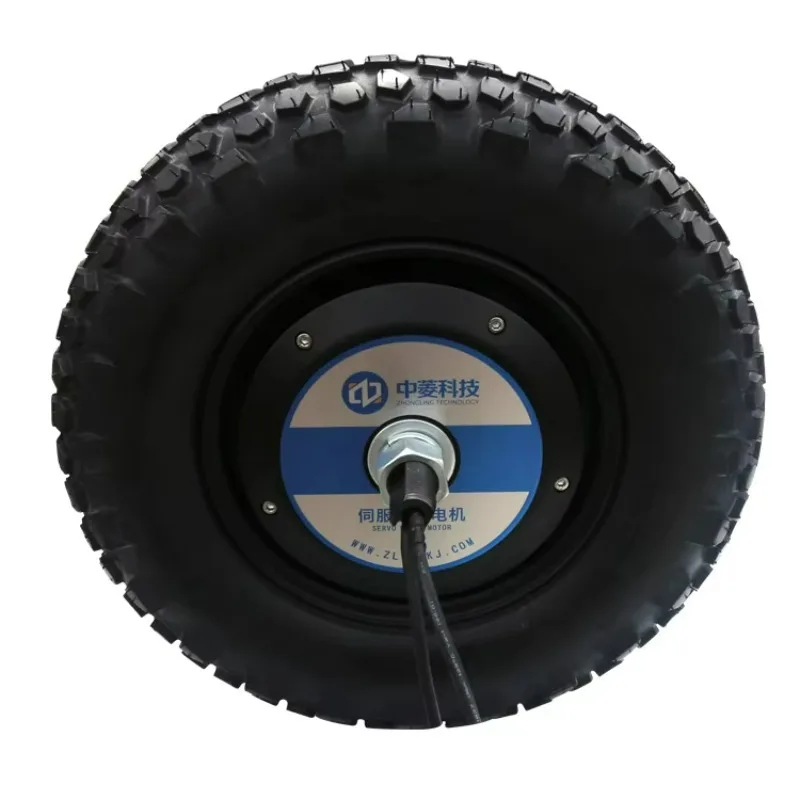 Low Speed High Torque 15inch 24V 48V 800W 15N.m 1024 Encoder Brushless AGV DC Wheel Hub Servo Motor for Inspection Robot