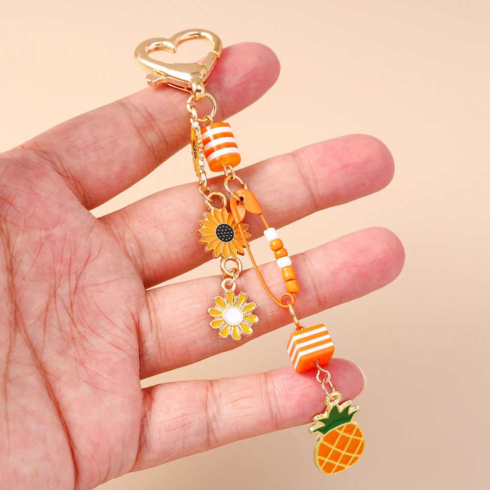 Aihua Schöne Emaille Rote Kirsche Apfel Traube Ananas Schlüsselanhänger Früchte Orange Avocado Schlüsselanhänger Handtasche Anhänger DIY Schmuckstücke – Detail 5