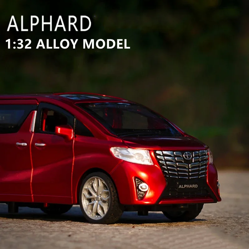 

1:32 литая Игрушечная модель автомобиля из сплава Alpha MPV, игрушечная машинка няня с высоким качеством имитации звука и фото, игрушечная машинка, подарок