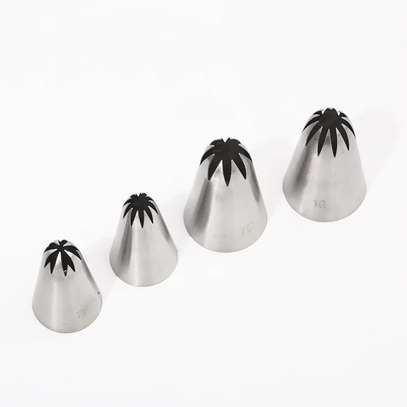 #1G 1C 2F 2C Icing Piping Nozzles For Decorating Cake Cookie Cupcake Piping Nozzle Stainless Steel Pastry Tips Baking Tools