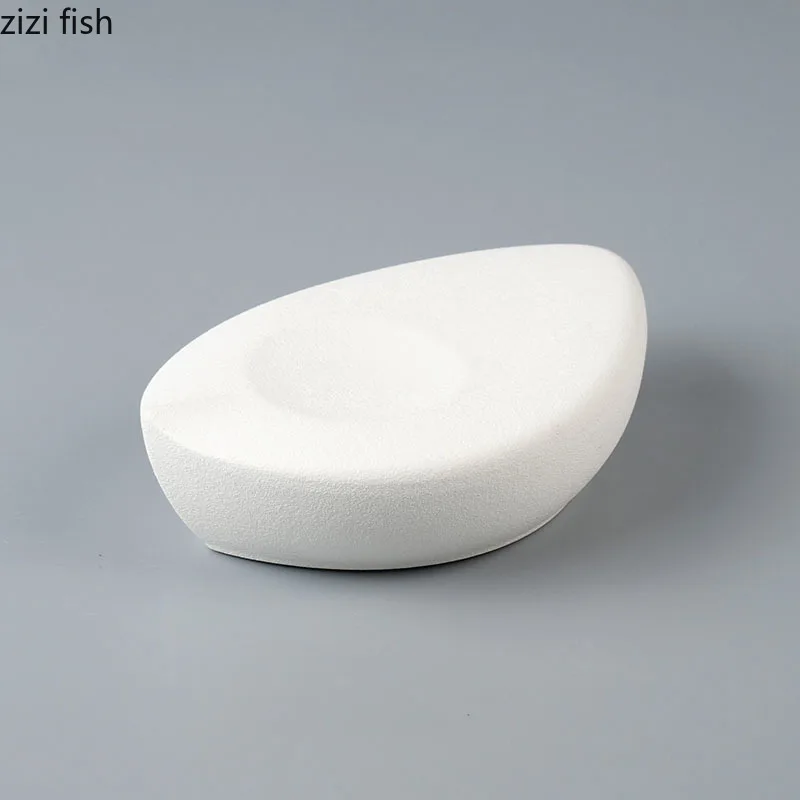 Irregular Matte Ceramic Plate Sushi Plate Dessert Dish Pasta Dish Serving Plate Molecular Cuisine Display Plates Tableware