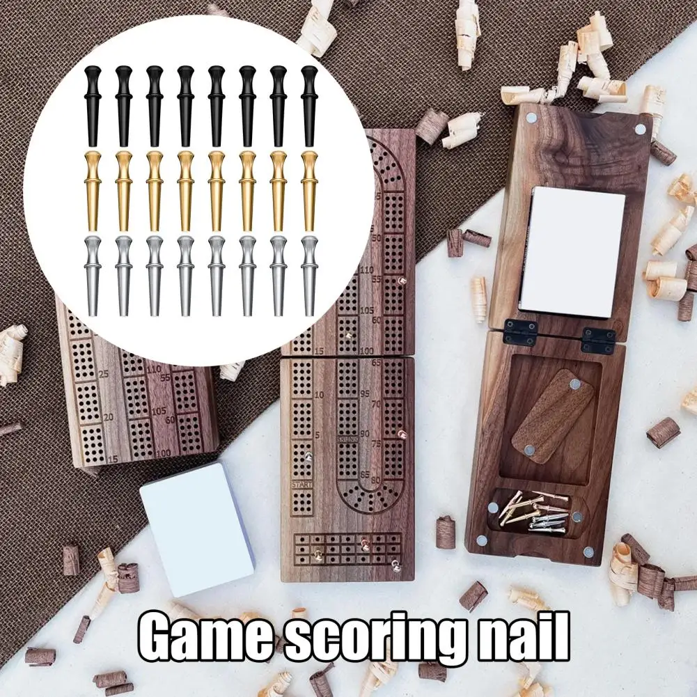 ปลอดภัยใช้ Cribbage Peg โลหะ Cribbage Board Peg ชุดเรียวคะแนน Pins 24 ชิ้น 3 สีเกมอุปกรณ์เสริมสําหรับ 1/8 นิ้ว