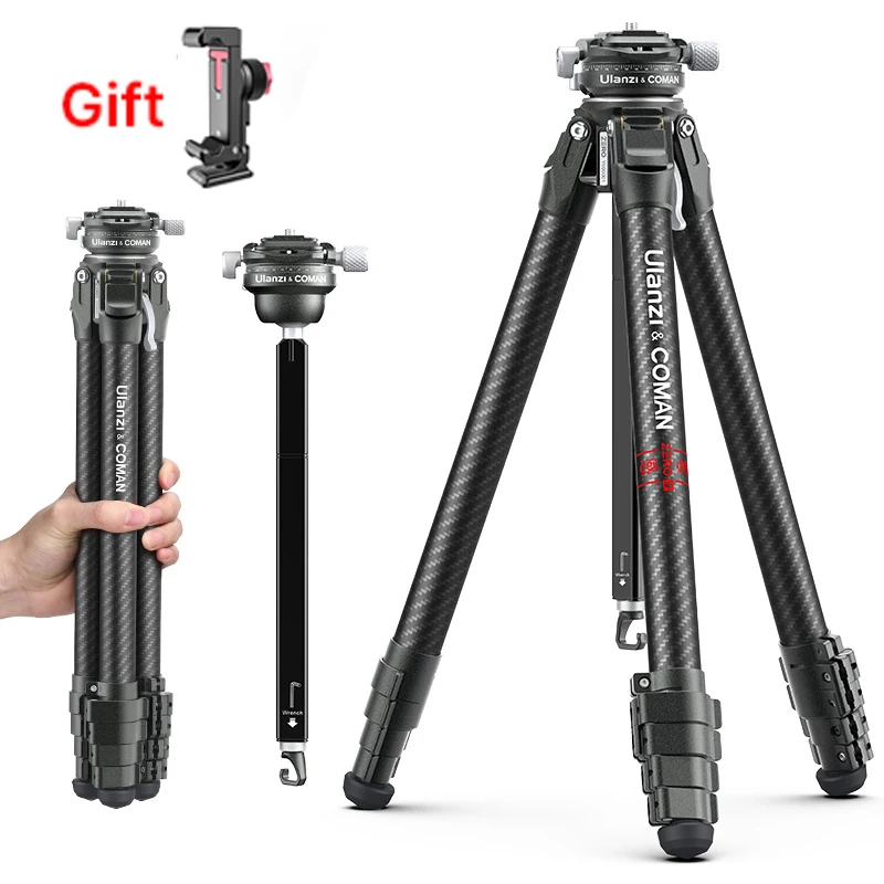 Ulanzi and Coman Zero Y Full Carbon Fiber Professional Lightweight Photography Travel Tripod For DSLR Camera Canon Sony