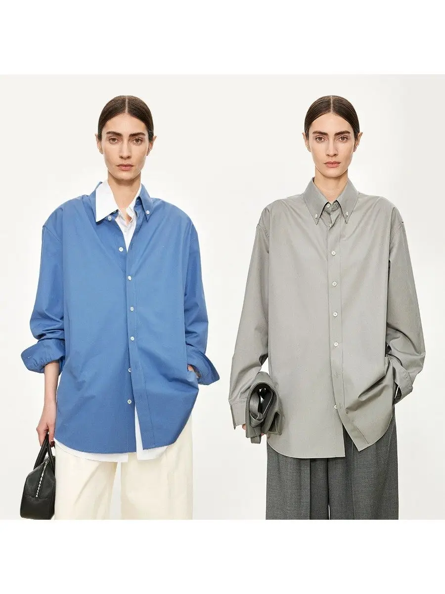 

Рубашка CHICJOC из высококачественного хлопка SUPIMA с классическим воротником, однотонная, универсальная, бестселлер, устойчивая к сминанию