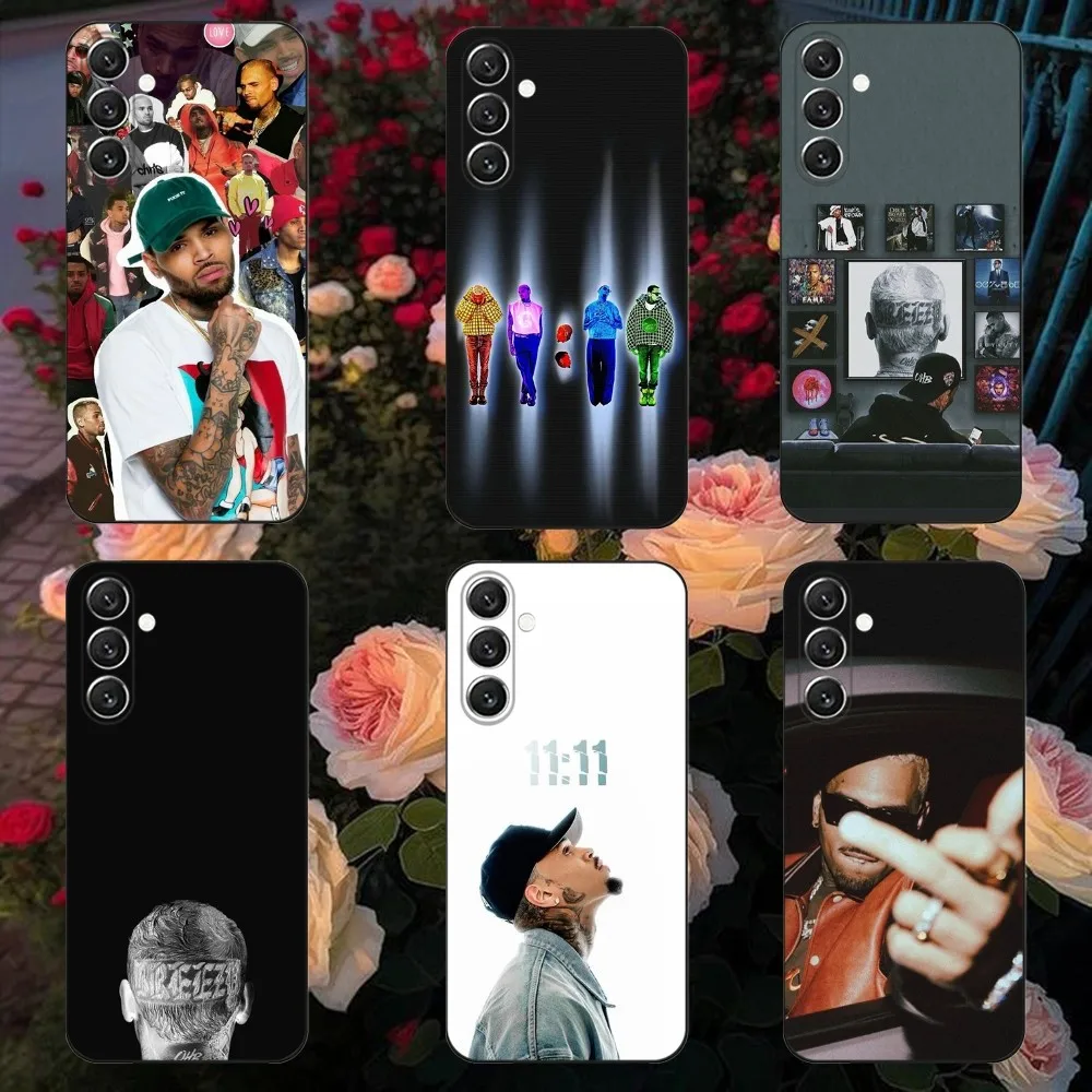 

Rapper Chris Brown Phone Case For Samsung Galaxy A13,A21s,A22,A31,A32,A52,A53,A71,A80,A91 Soft Black Cover