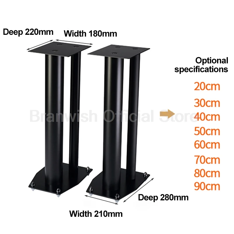 2 Pcs 30-80cm Speaker Stand Household Audio Bracket Surrounding Sound Box Bracket Metal Subwoofer Holder Stand for Living Room