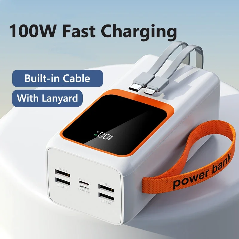 

100 Вт Power Bank с быстрой зарядкой 50000 мАч большой емкости портативный аккумулятор для ноутбука внешний запасной аккумулятор для iPhone Xiaomi Huawei