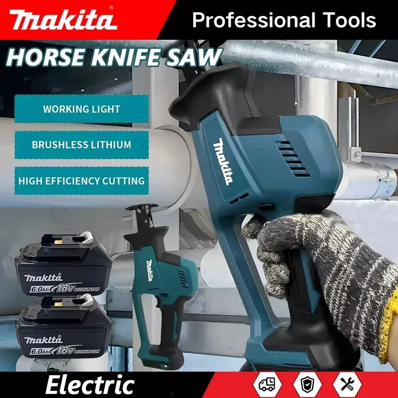 

Makita DJR189 Cordless Brushless Electric Reciprocating Saw Rechargeable Wood Metal Cutting Saw Portable Saw Power Tool 18V