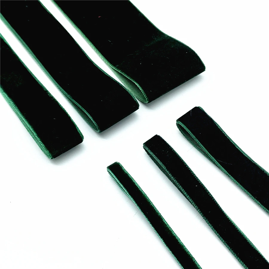 6-38 مللي متر الأخضر الداكن شريط مخملي عيد الميلاد الشريط عرض المجوهرات التعبئة والتغليف زهرة هدية التعبئة والتغليف القوس DIY بها بنفسك الطرف الديكور #4