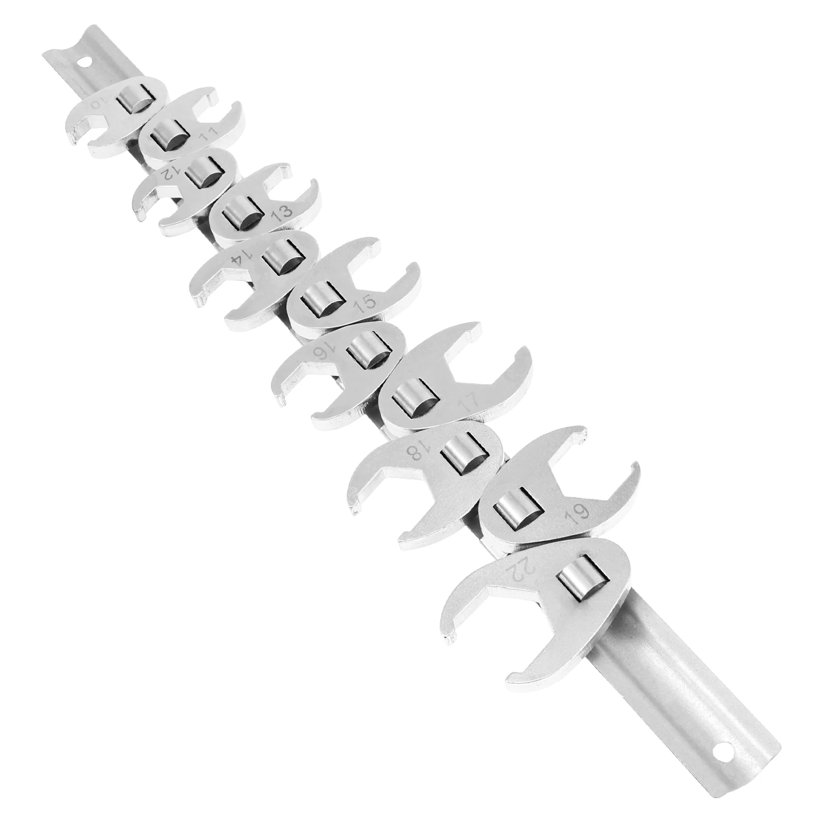 

Crowfoot Wrench Set 3/8" Drive Engraved Size Marking Flare Nut Wrench Set 10-22 mm Nut Wrenches with Storage Rack Repair Tools